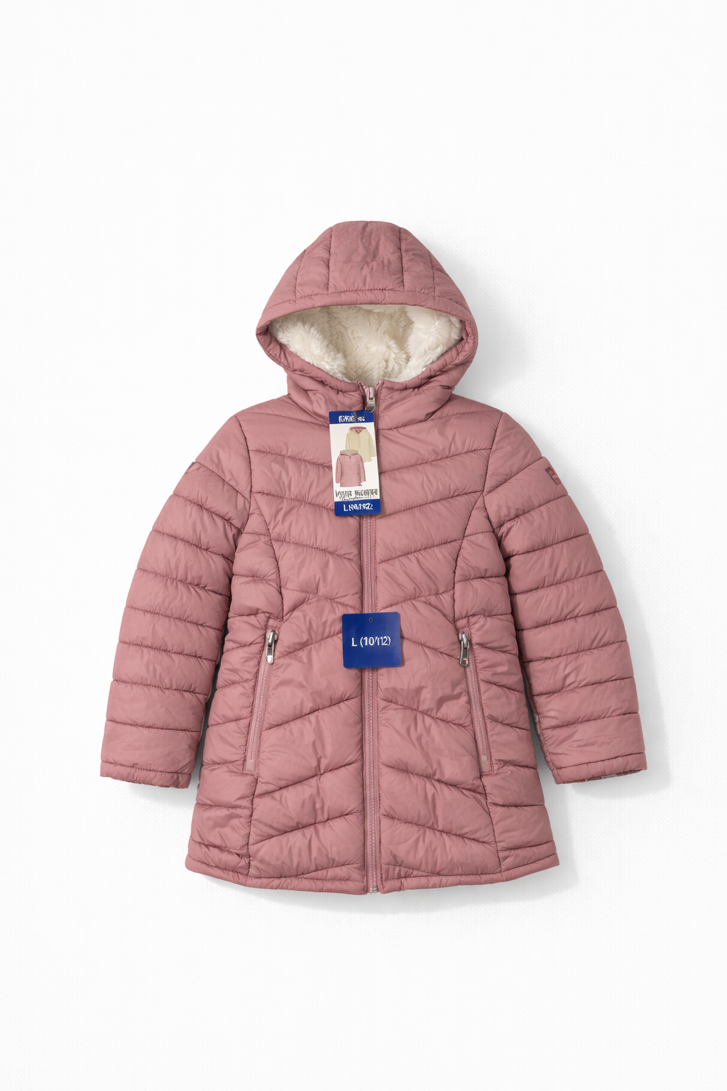 Chaleco juvenil reversible rosa con forro tipo borrega y gorro | Abrigo térmico para niña Talla 14/16