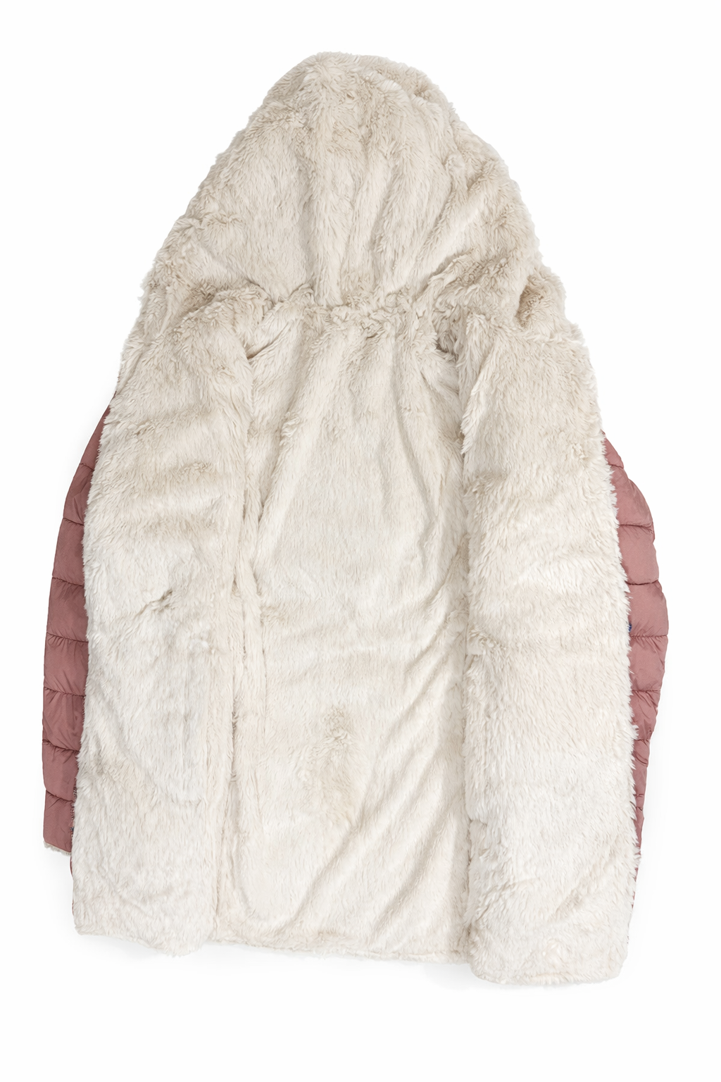 Chaleco juvenil reversible rosa con forro tipo borrega y gorro | Abrigo térmico para niña Talla 14/16